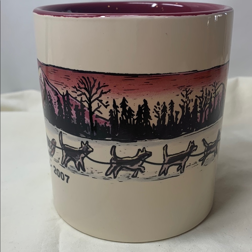 Eddie Bauer 2007 collectable coffee mug featuring winter dog sled scene. - Picture 2 of 10